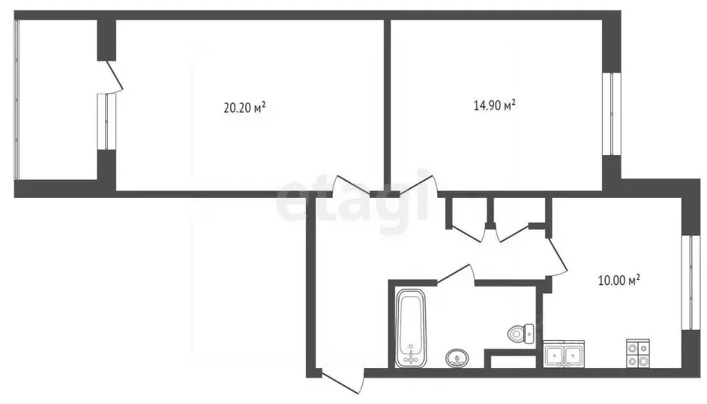 2-к кв. Москва Литовский бул., 15К1 (58.7 м) - Фото 1