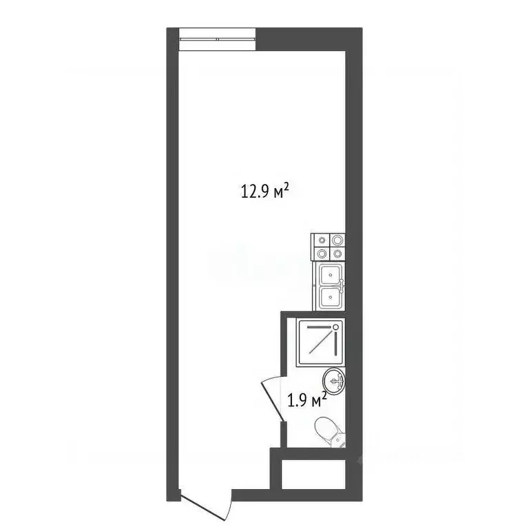 Студия Санкт-Петербург Бумажная ул., 22к2 (15.0 м) - Фото 1