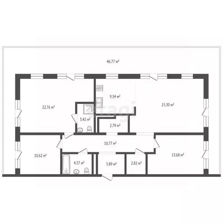 3-к кв. Тюменская область, Тюмень Причальная ул., 7 (156.53 м) - Фото 2