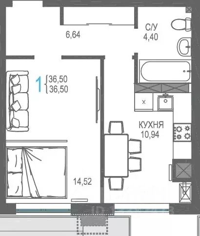2-к кв. Крым, Симферопольский район, Гвардейское пгт, Республика жилой ... - Фото 1