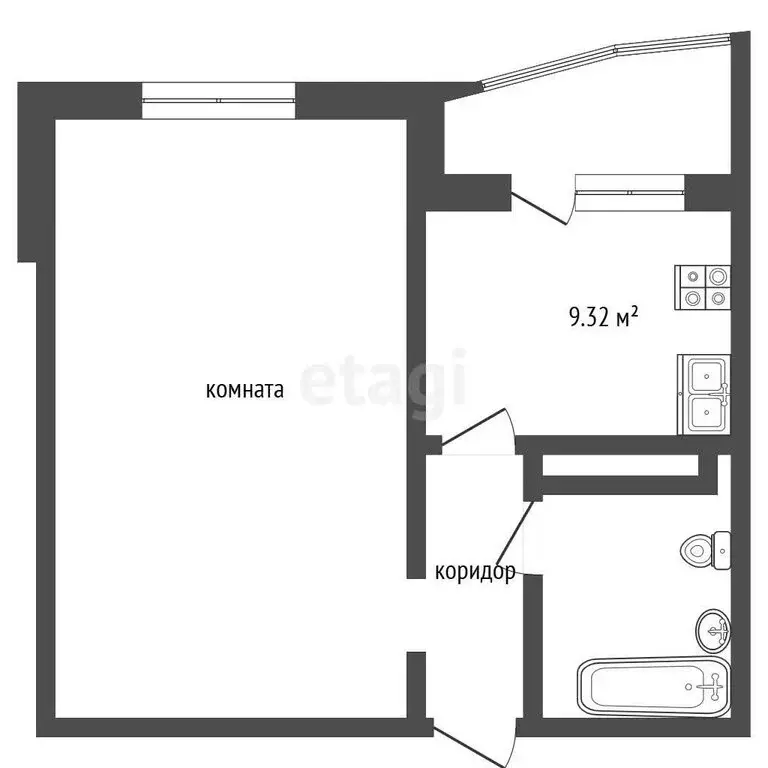 1-комнатная квартира: Тюмень, улица Павла Шарова, 7к2 (41 м) - Фото 1