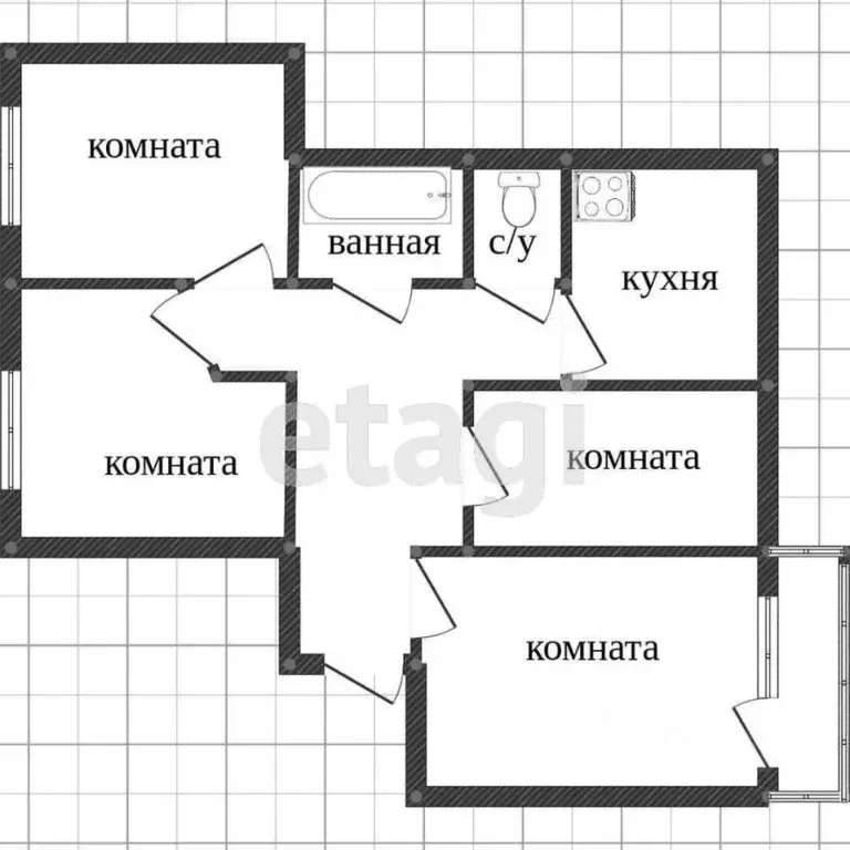 4-к кв. Свердловская область, Нижний Тагил ул. Захарова, 5 (74.5 м) - Фото 1