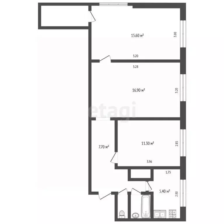 3-к кв. Ямало-Ненецкий АО, Новый Уренгой Ленинградский просп., 19 ... - Фото 1