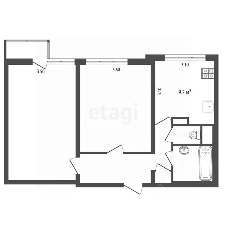 2-к кв. Москва Митинская ул., 21К1 (54.0 м) - Фото 2