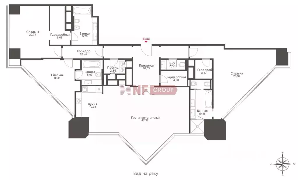 3-к кв. Москва 1-й Красногвардейский проезд, 15 (202.0 м) - Фото 2