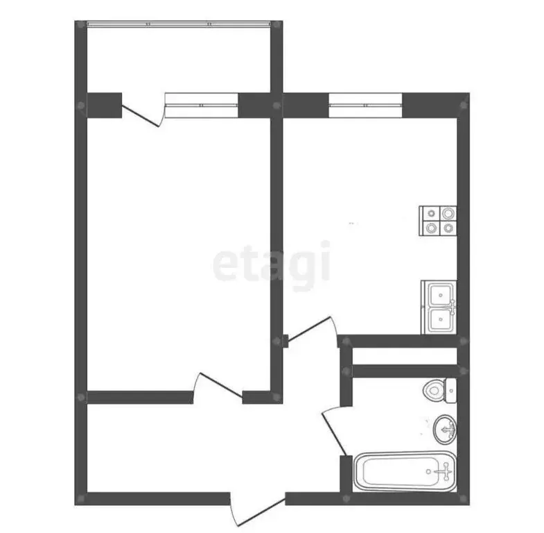 1-комнатная квартира: Новая Адыгея, Бжегокайская улица, 29/1Б (30.7 м) - Фото 0