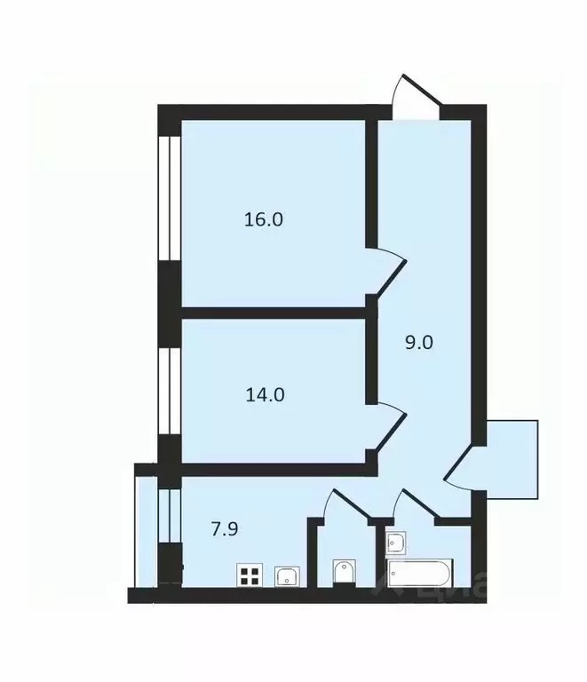 2-к кв. Санкт-Петербург ул. Куйбышева, 3 (53.5 м) - Фото 1