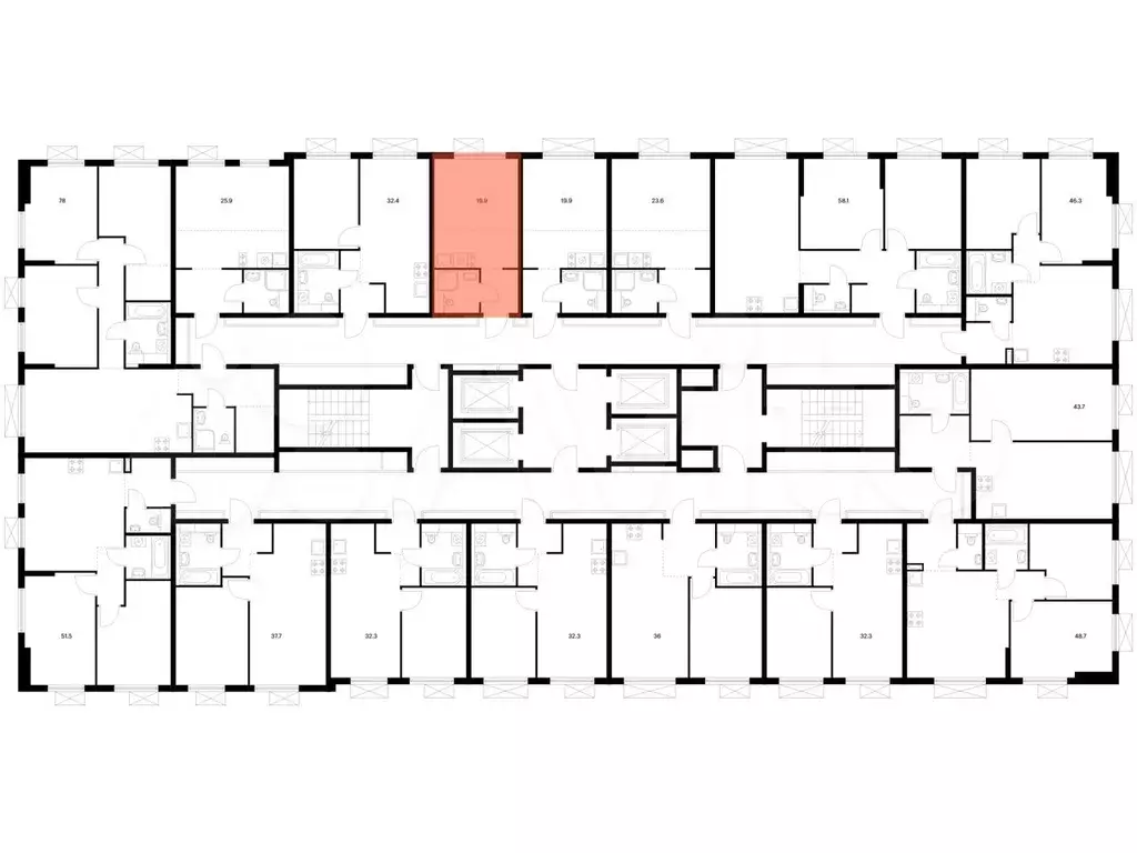 Квартира-студия, 19,9м, 14/25эт. - Фото 1