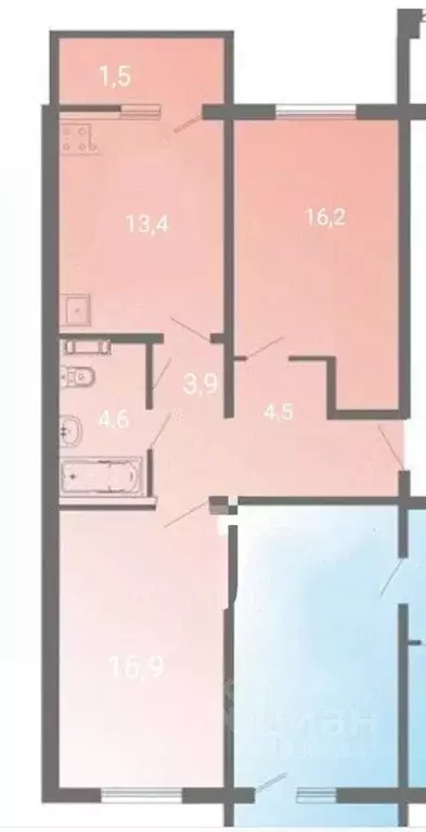 2-к кв. Мордовия, Саранск ул. Щорса, 29 (60.0 м) - Фото 0