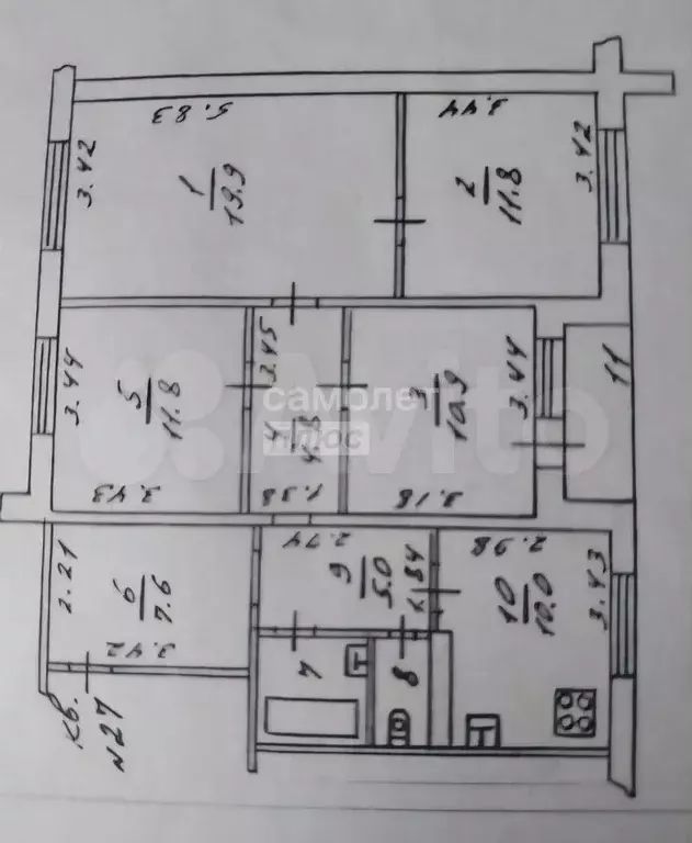 4-к. квартира, 85,6 м, 3/5 эт. - Фото 0