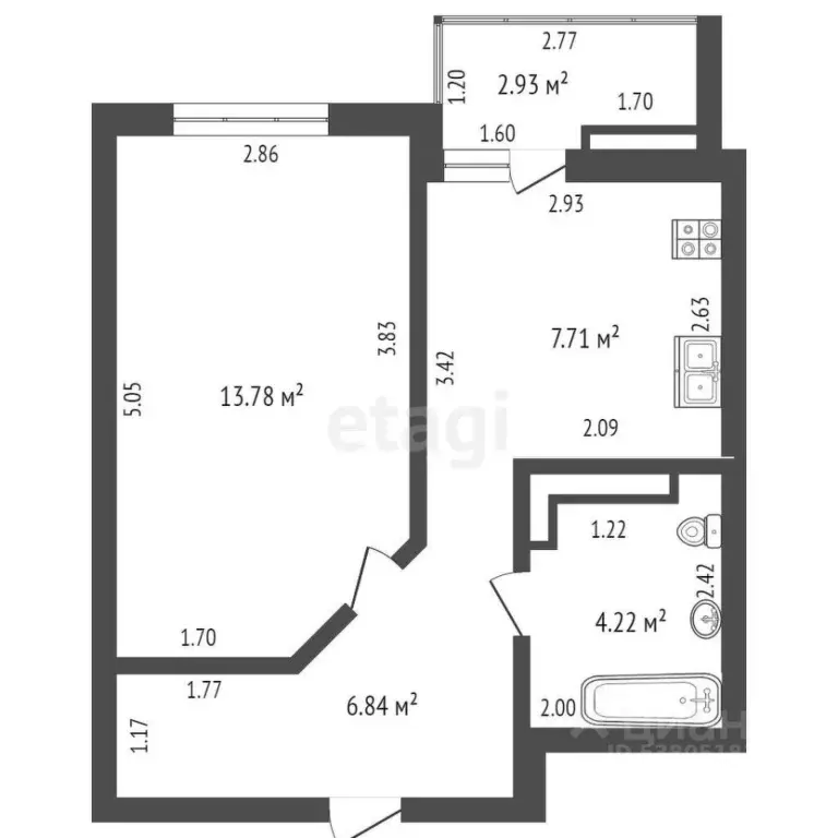1-к кв. Ростовская область, Ростов-на-Дону ул. Берберовская, 16с2 ... - Фото 1