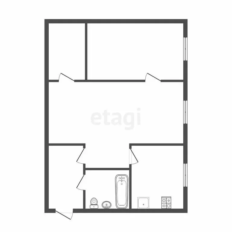 2-комнатная квартира: Тула, улица Фрунзе, 17 (43 м) - Фото 0