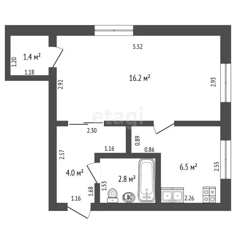 1-комнатная квартира: Стерлитамак, Волочаевская улица, 18А (30.9 м) - Фото 1