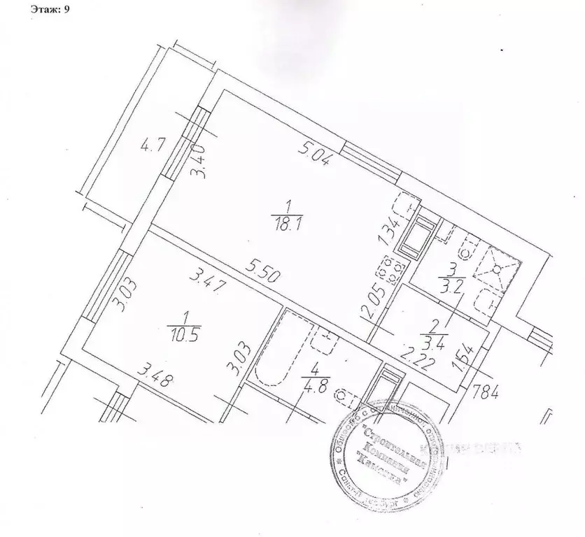 Студия Санкт-Петербург ул. Верхне-Каменская, 11к1 (24.7 м) - Фото 2