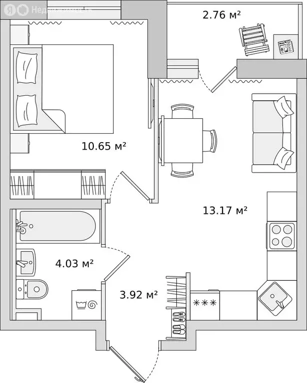 1-комнатная квартира: Бугры, Тихая улица, 9к5 (30.4 м) - Фото 0