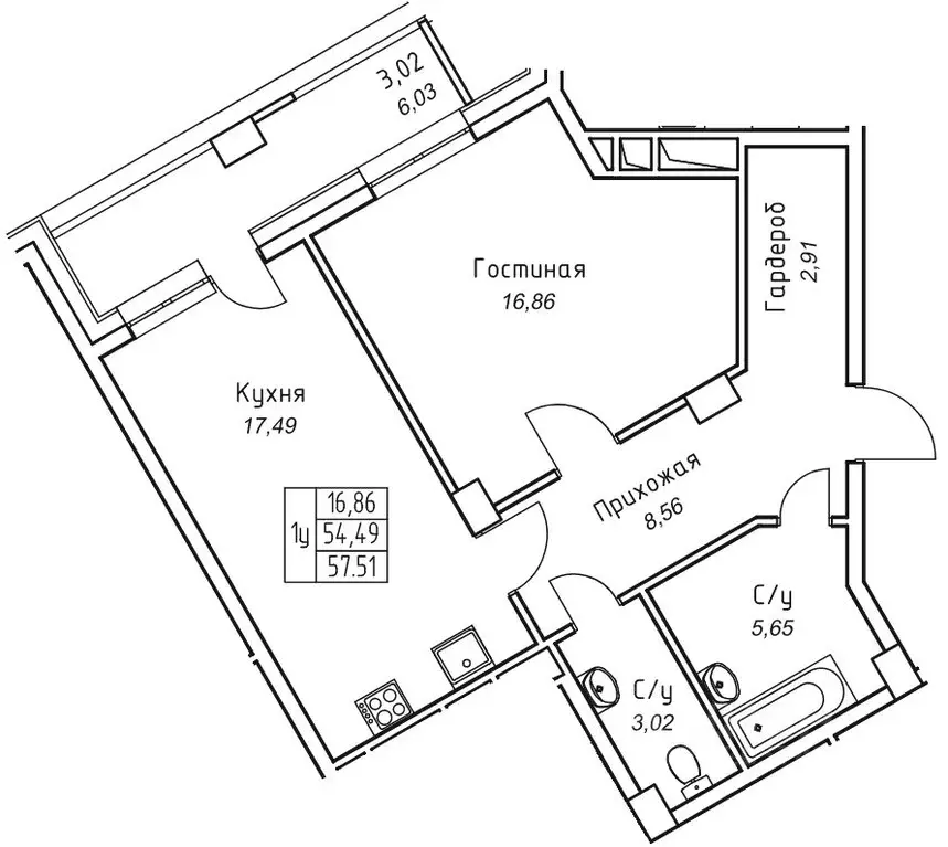 1-к кв. Саха (Якутия), Якутск 11-й кв-л,  (57.51 м) - Фото 1