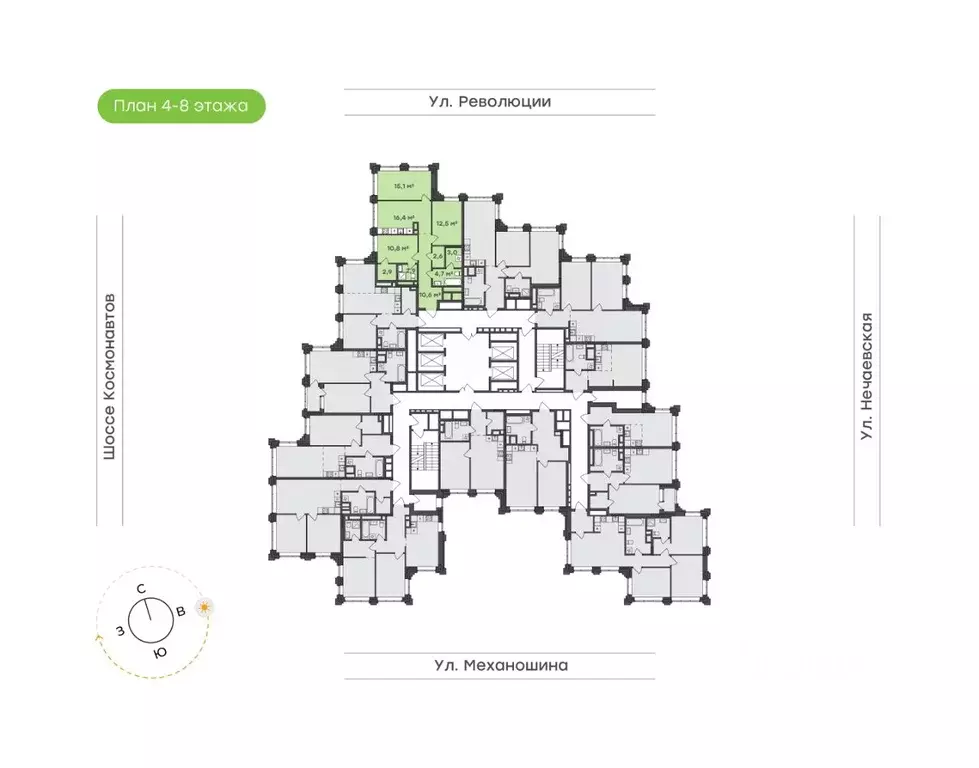 3-к кв. Пермский край, Пермь ул. Механошина, 16 (81.5 м) - Фото 1