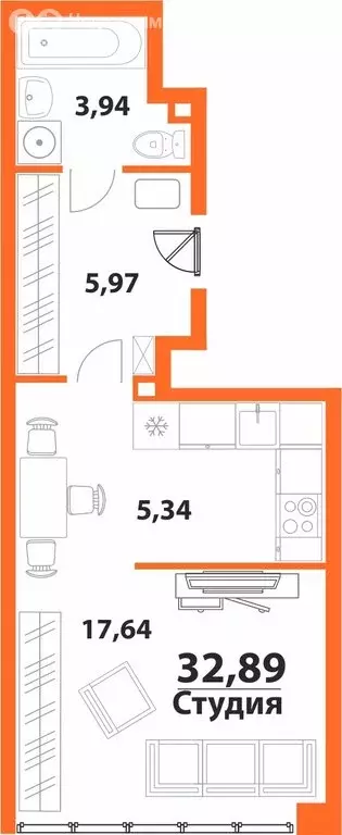 1-комнатная квартира: Ульяновск, 19-й микрорайон, ЖК Аквамарин-2, 1 ... - Фото 1