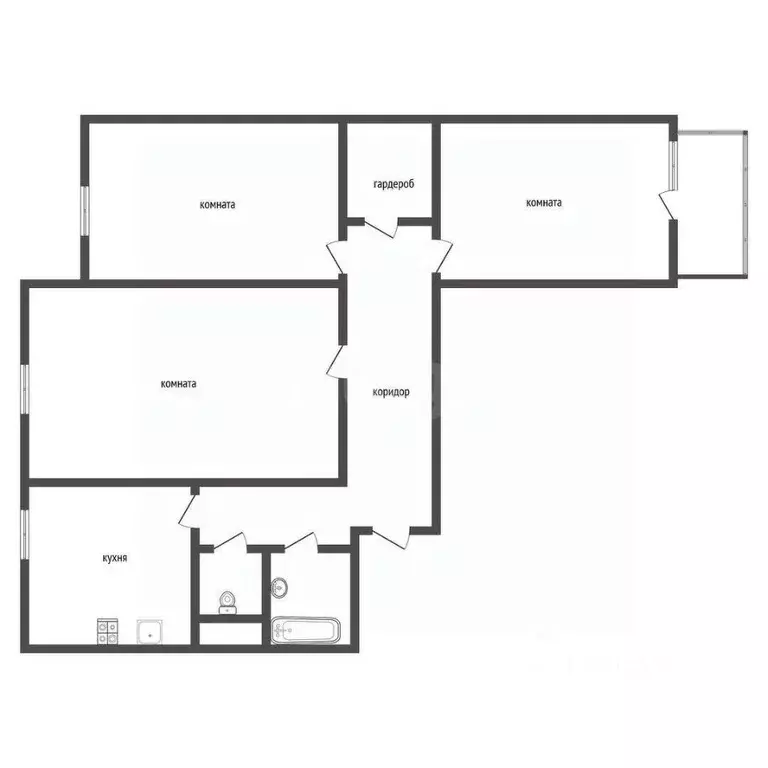 3-к кв. Воронежская область, с. Новая Усмань ул. Полевая, 52 (67.3 м) - Фото 2