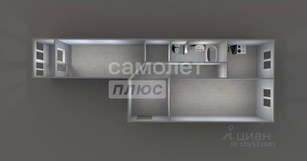 Квартира, 2 комнаты, 47.1 м - Фото 2