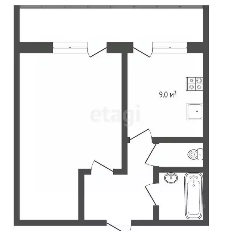 1-к кв. Тюменская область, Тюмень ул. Червишевский Тракт, 35 (33.0 м) - Фото 1