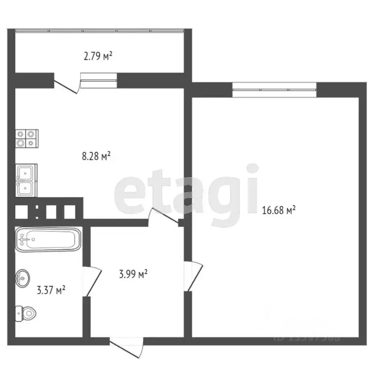 1-к кв. Тверская область, Тверь Октябрьский просп., 99 (36.0 м) - Фото 1