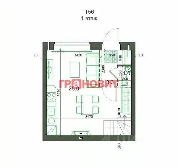 Таунхаус, 54 м - Фото 1
