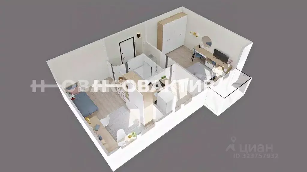 2-к кв. Новосибирская область, Новосибирск ул. Невельского, 19 (43.4 ... - Фото 2