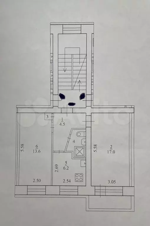 2-к. квартира, 44,3 м, 2/5 эт. - Фото 0