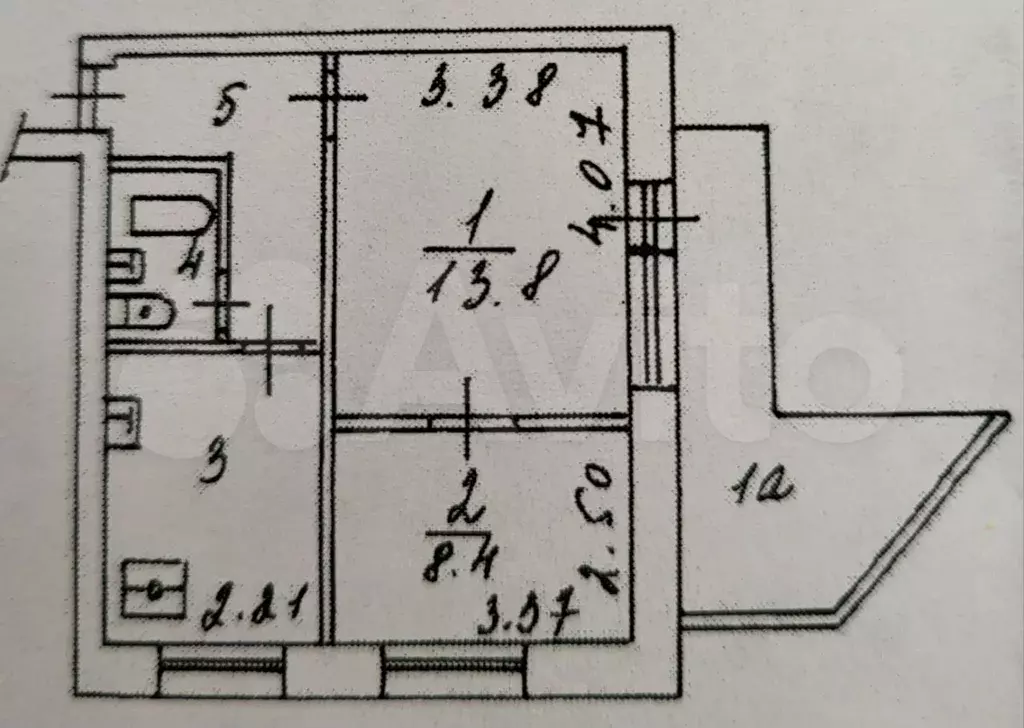 2-к. квартира, 40 м, 6/9 эт. - Фото 0