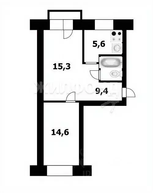 2-к кв. Новосибирская область, Новосибирск Степная ул., 31 (42.0 м) - Фото 0