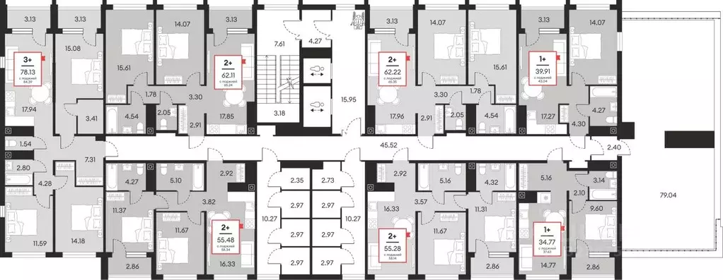 3-к кв. Ханты-Мансийский АО, Нефтеюганск ул. Нефтяников, 48А (78.13 м) - Фото 2