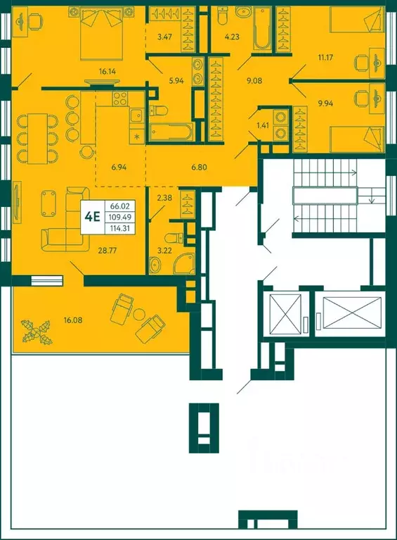 3-к кв. Башкортостан, Уфа Зеленая Роща жилрайон, Терле Парк жилой ... - Фото 2