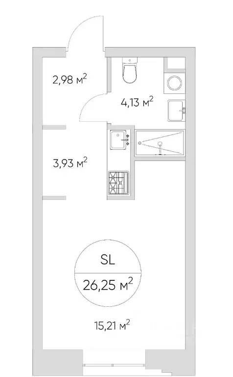 Студия Москва Автомобильный проезд, 4 (26.25 м) - Фото 0