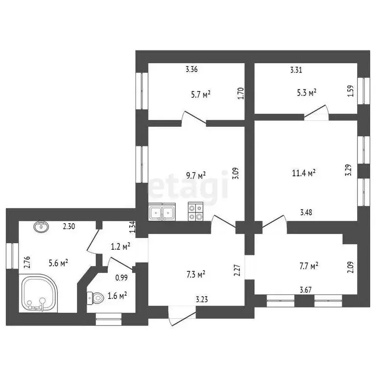 Дом в Таганрог, 3-й Линейный проезд (55.5 м) - Фото 1
