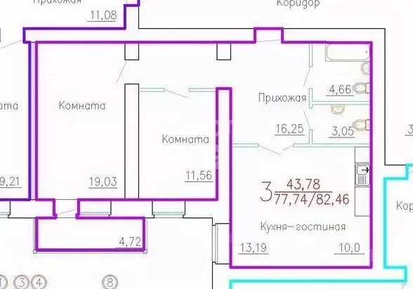 2-к кв. Тюменская область, Тюмень ул. Салтыкова-Щедрина, 58/2 (76.0 м) - Фото 1