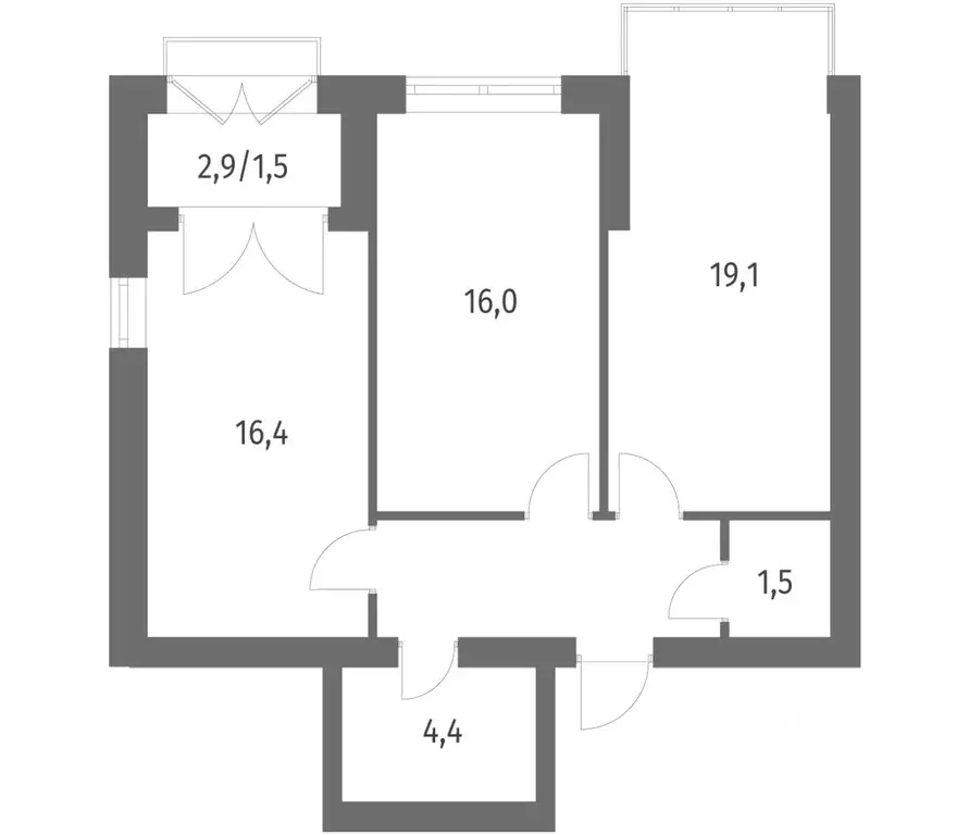 2-к кв. Санкт-Петербург ул. Академика Константинова, 1к1 (66.32 м) - Фото 0