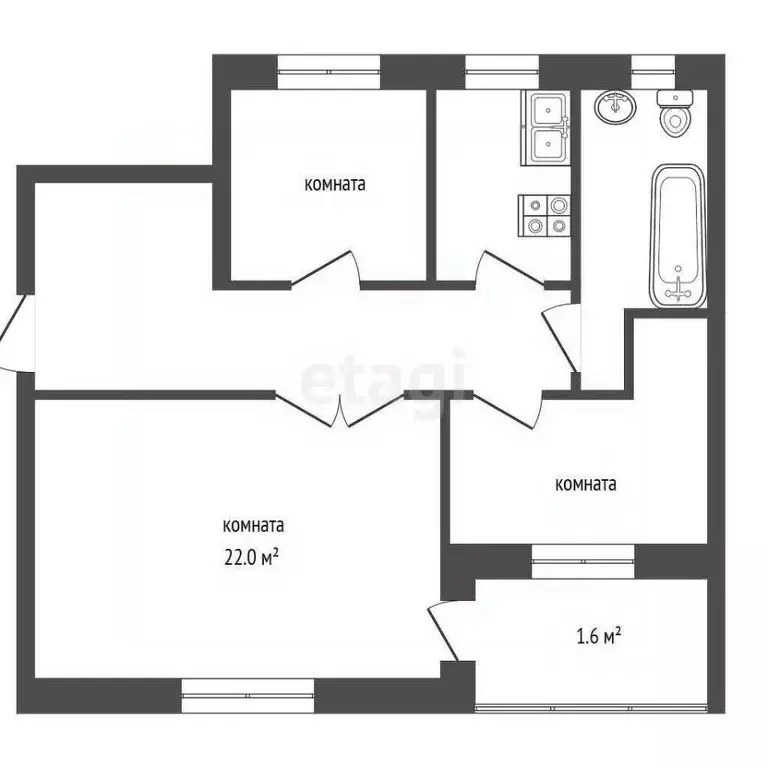 Комната Псковская область, Порхов Мебельная ул., 12к1 (22.0 м) - Фото 2