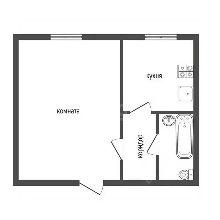 1-к кв. Воронежская область, Новоусманский район, пос. Отрадное ул. ... - Фото 2