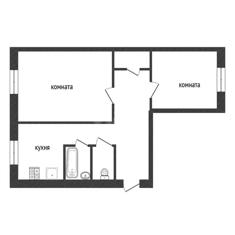 2-комнатная квартира: Кириши, улица Энергетиков, 11 (44 м) - Фото 0