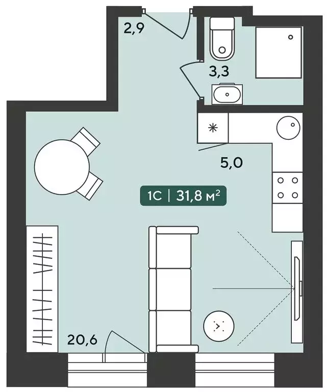 1-комнатная квартира: Октябрьский, жилой комплекс Альпийский квартал ... - Фото 0