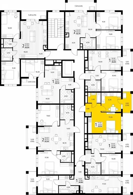 1-комнатная квартира: Сукко, жилой комплекс Кипарис (35.5 м) - Фото 2