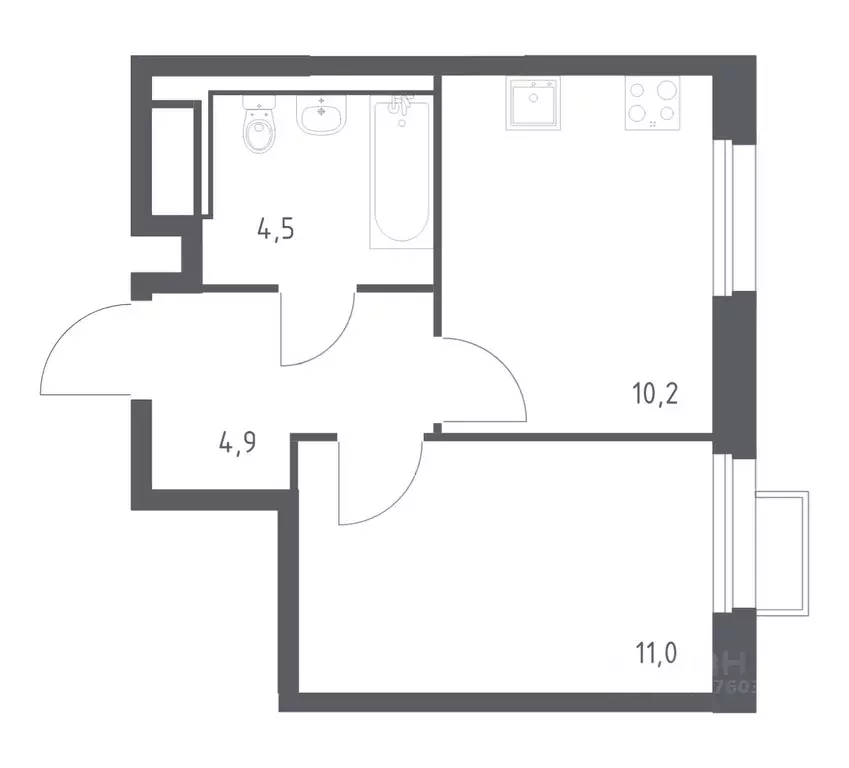 1-к кв. Приморский край, Владивосток ул. Сабанеева, 1.1 (30.6 м) - Фото 1