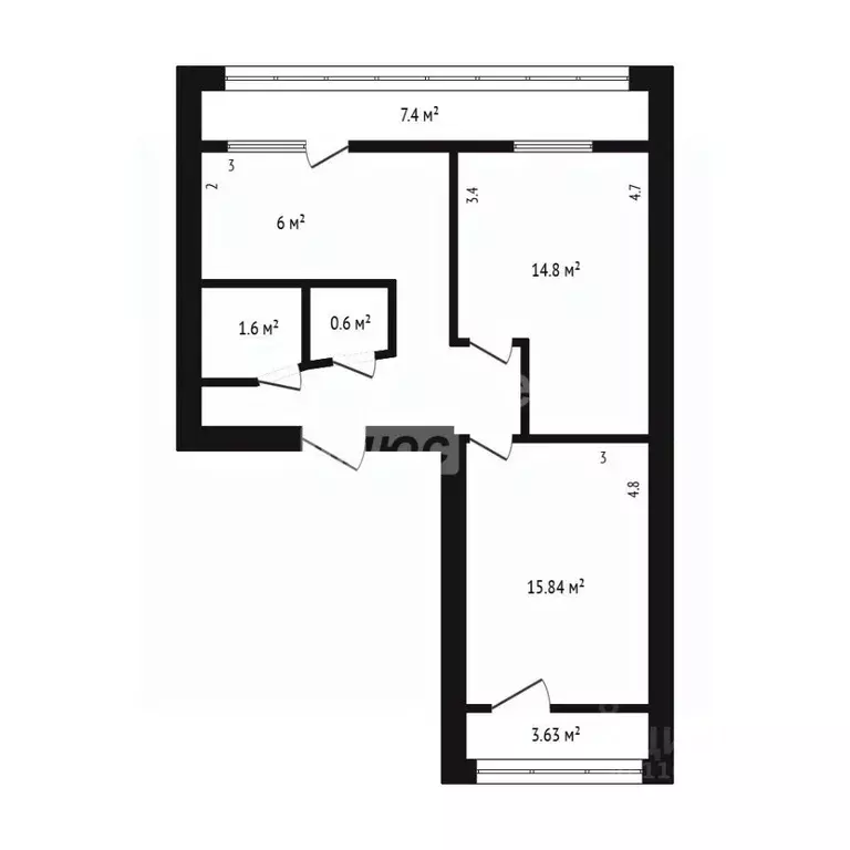 2-к кв. Дагестан, Дербент просп. Агасиева, 14А (46.0 м) - Фото 2