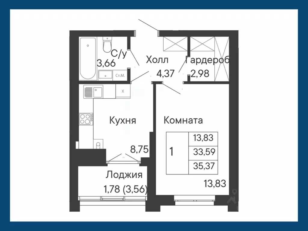 1-к кв. Ростовская область, Ростов-на-Дону Ривьера жилой квартал,  ... - Фото 1