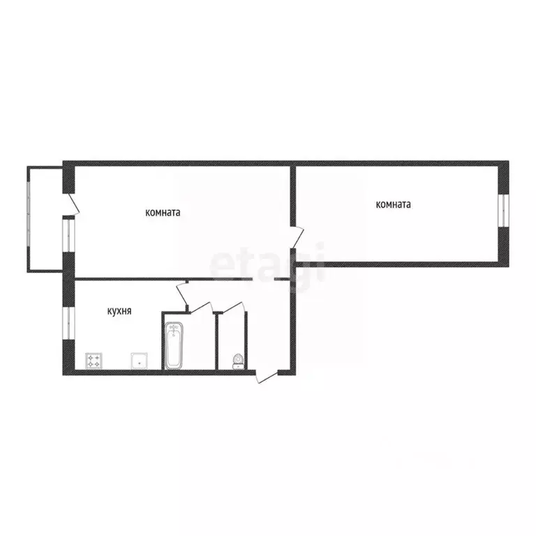 2-к кв. Белгородская область, Белгород Октябрьская ул., 82 (44.9 м) - Фото 1