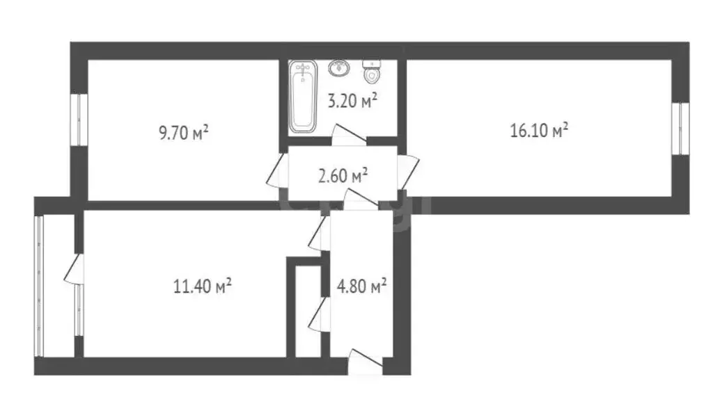 2-комнатная квартира: Борисоглебск, Аэродромная улица, 12 (47.8 м) - Фото 1