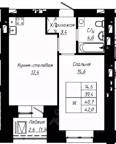 1-к кв. Алтайский край, Барнаул ул. Чернышевского, 189к1 (40.7 м) - Фото 0