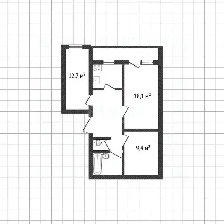 2-к кв. Белгородская область, Белгород ул. Конева, 7 (64.0 м) - Фото 2