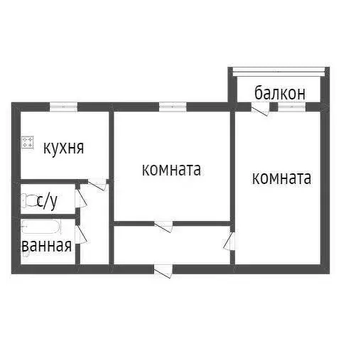 2-комнатная квартира: Курган, Садовая улица, 50 (49 м) - Фото 0